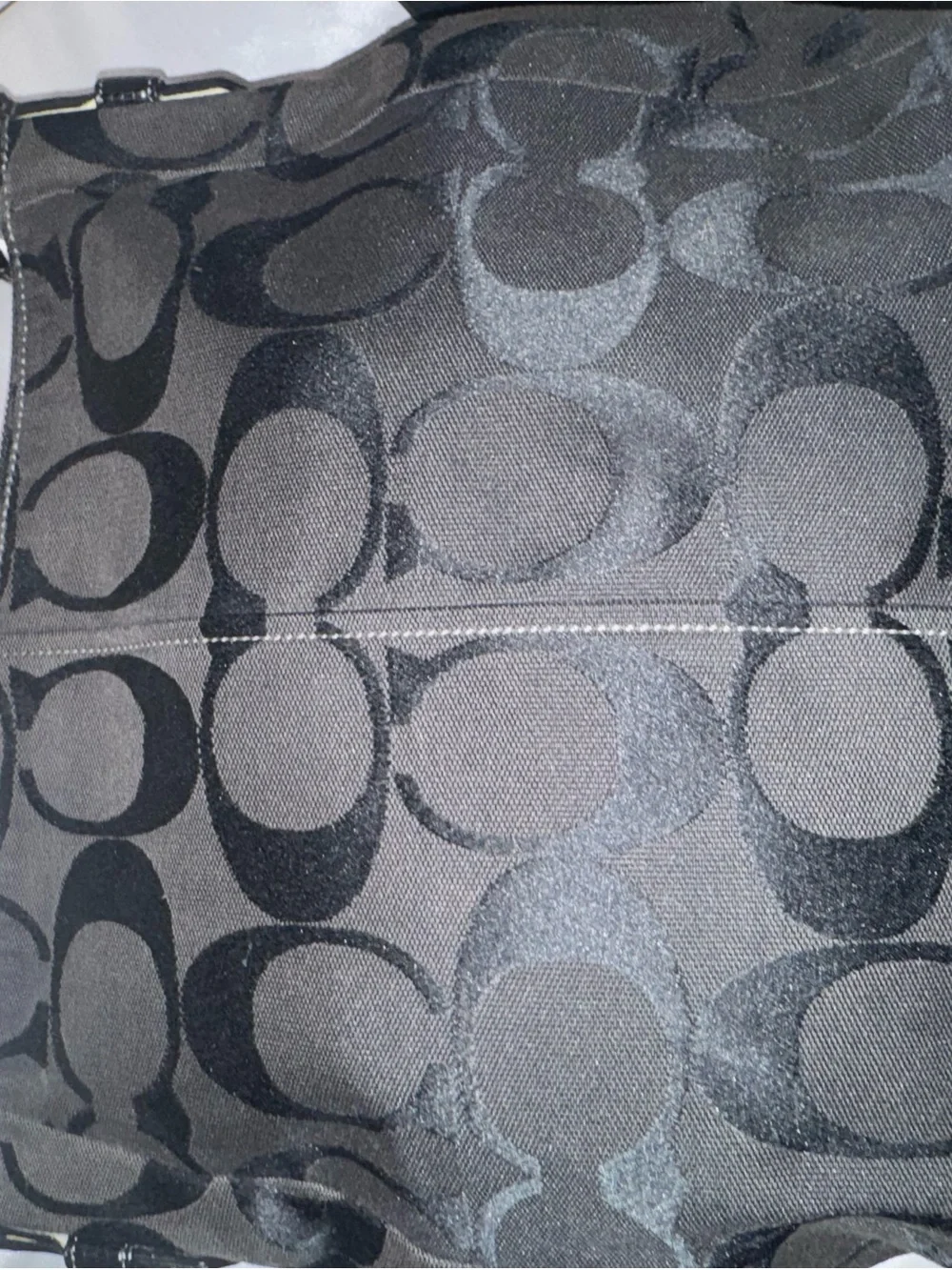 Coach Black and Charcoal Signature Canvas Shoulder Bag